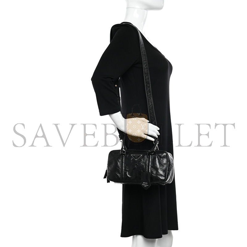 Pra*a nappa antique small re-edition 2001 two handle crossbody bag 1bb098 (24*13*7.5cm)